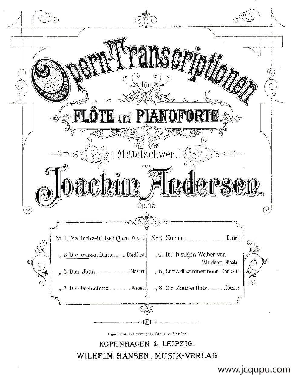 Opern-Transcriptionen.Op.45-3（长笛+钢琴伴奏）简谱