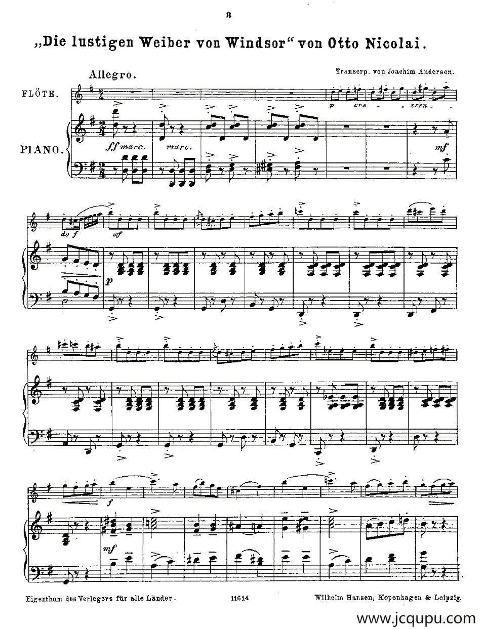 Opern-Transcriptionen.Op.45-4（长笛+钢琴伴奏）简谱