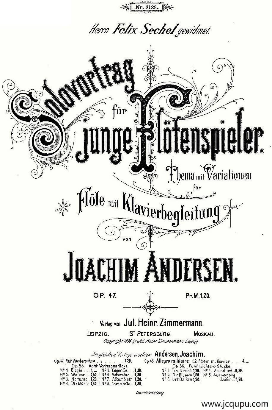 Solovortrag fur junge Flotenspieler.Op.47（长笛+钢琴伴奏）简谱