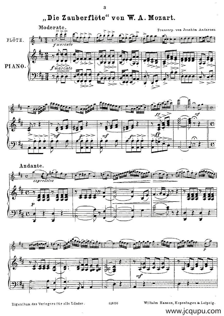 Opern-Transcriptionen.Op.45-8（长笛+钢琴伴奏）简谱