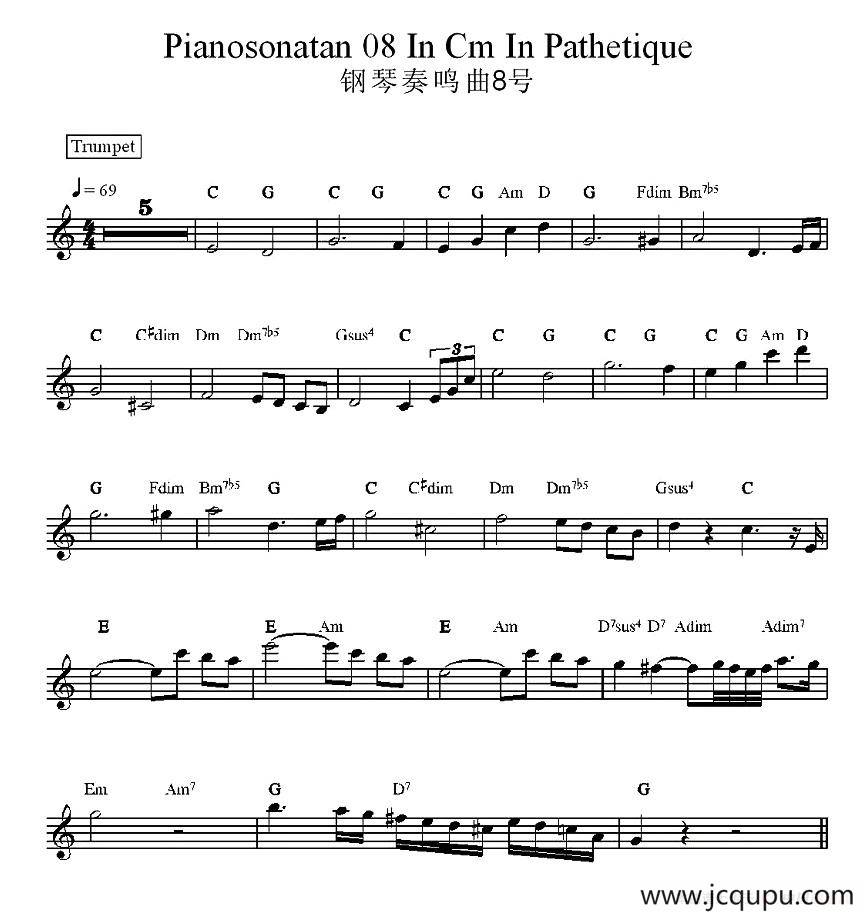 钢琴奏鸣曲8号简谱
