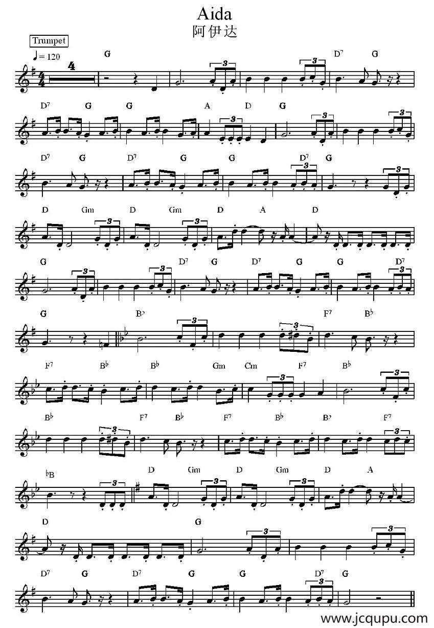 阿伊达简谱