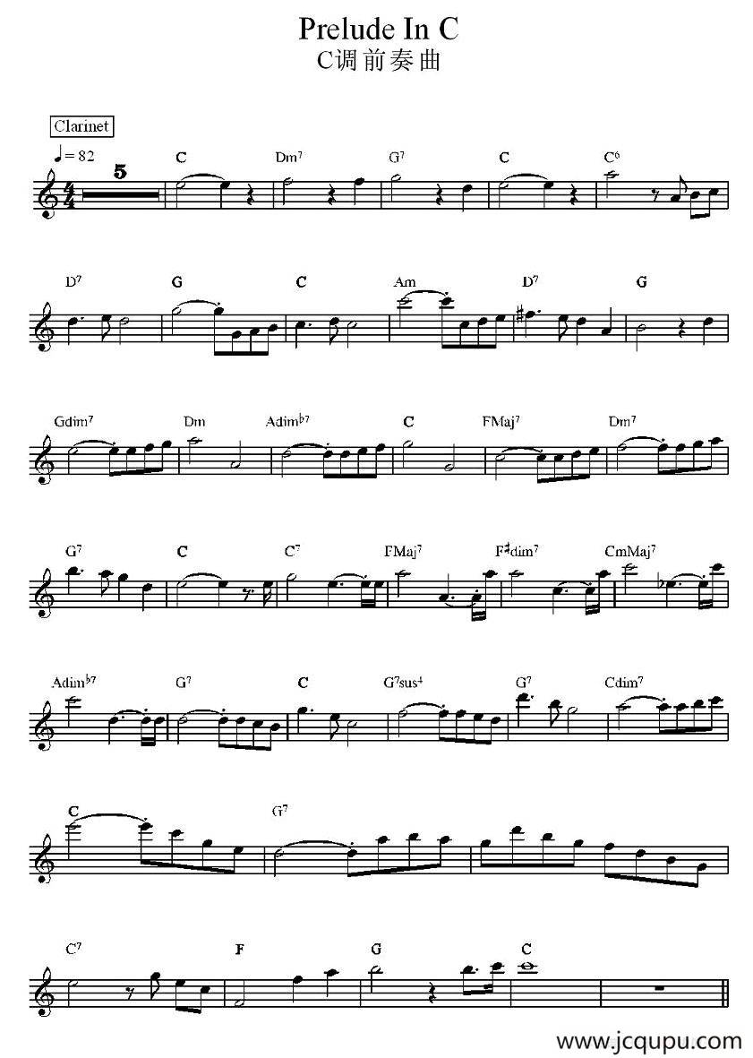 C调前奏曲简谱