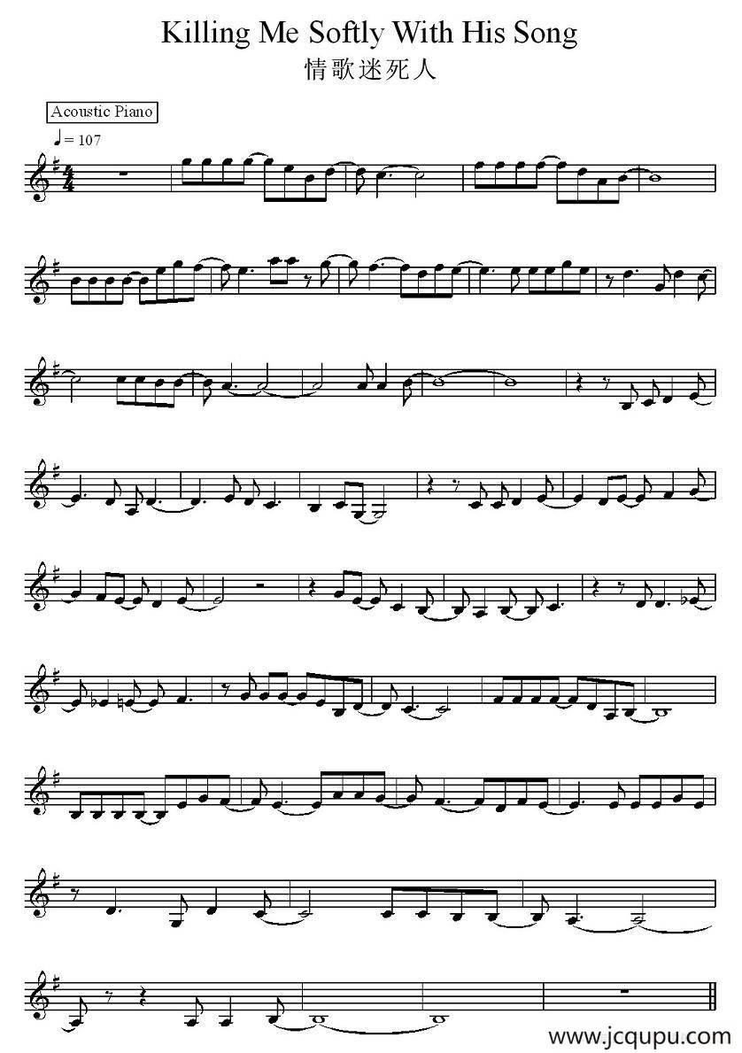 情歌迷死人简谱