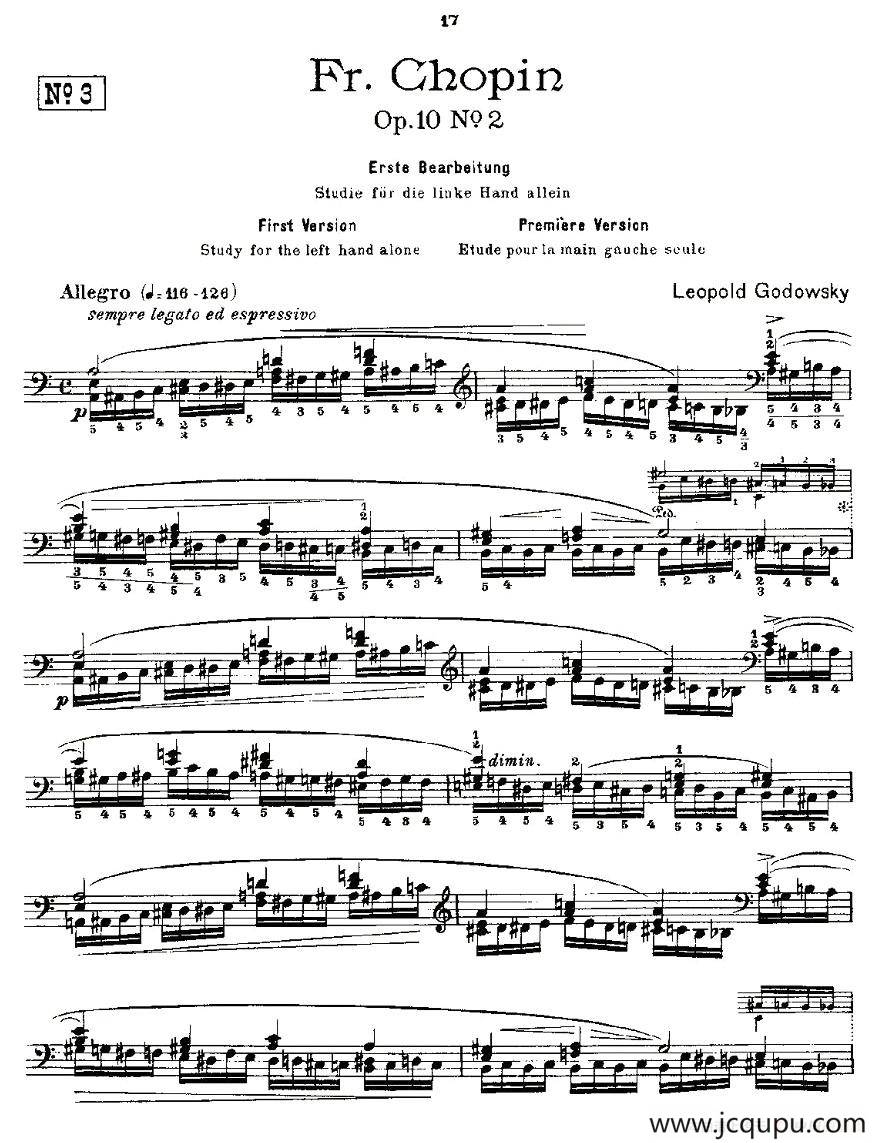肖邦《练习曲》Fr.Chopin Op.10 No2-1简谱