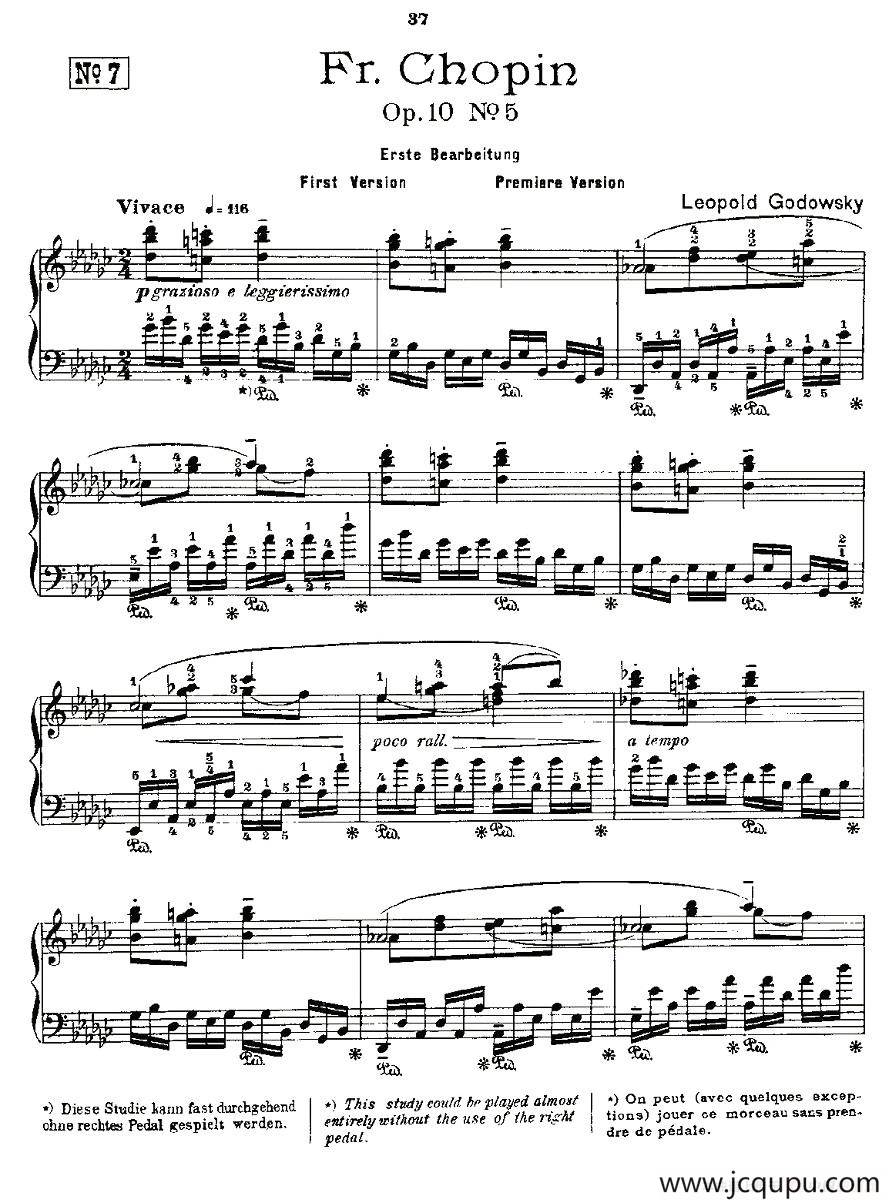 肖邦《练习曲》Fr.Chopin Op.10 No5-1简谱