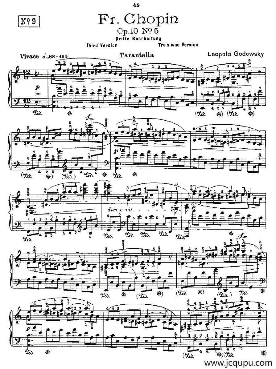 肖邦《练习曲》Fr.Chopin Op.10 No5-3简谱