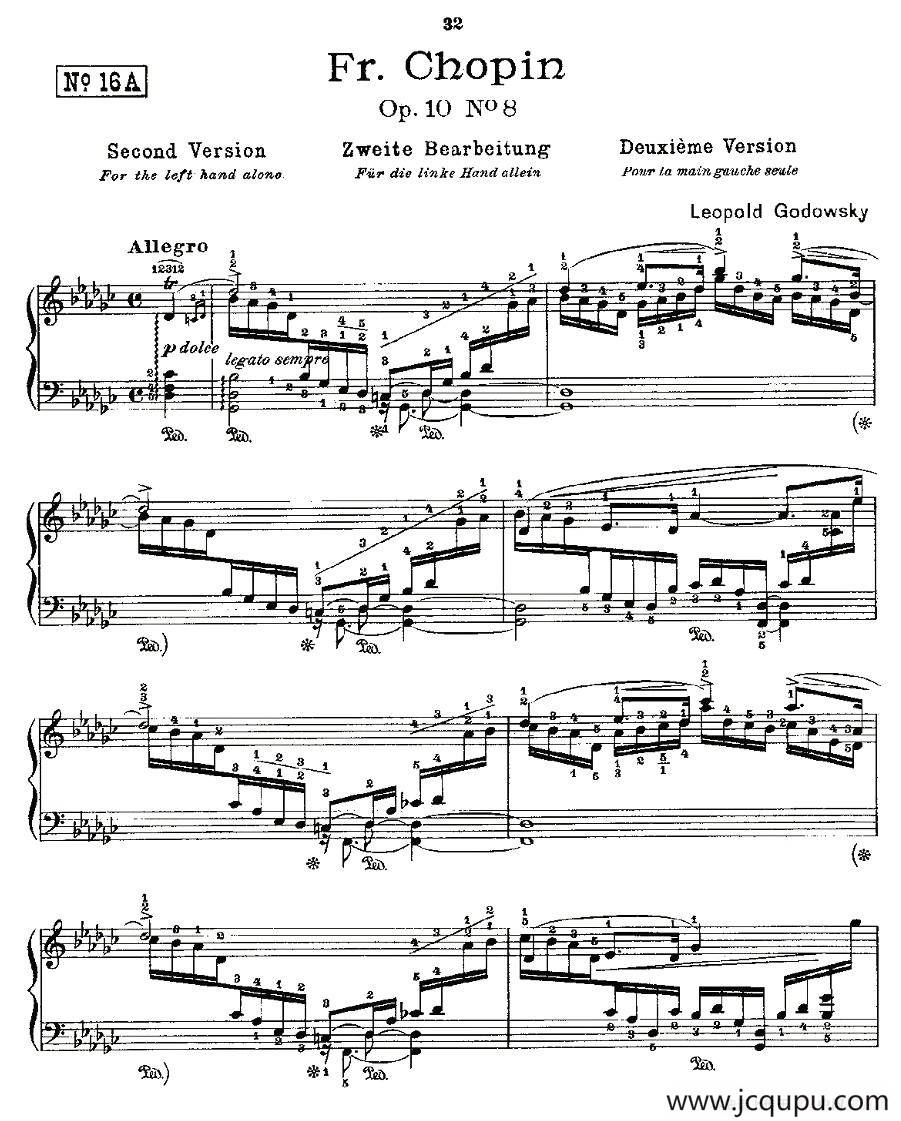 肖邦《练习曲》Fr.Chopin Op.10 No8-2简谱