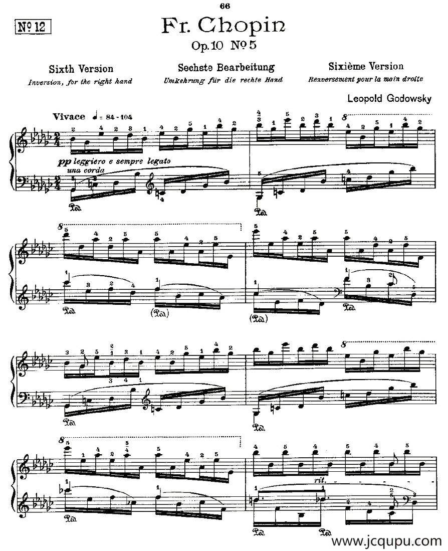 肖邦《练习曲》Fr.Chopin Op.10 No5-6简谱