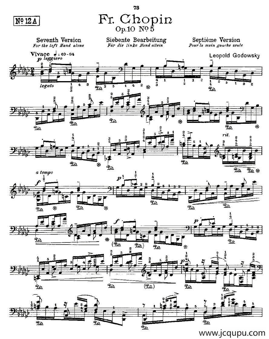 肖邦《练习曲》Fr.Chopin Op.10 No5-7简谱
