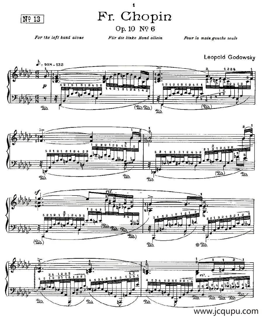 肖邦《练习曲》Fr.Chopin Op.10 No6简谱