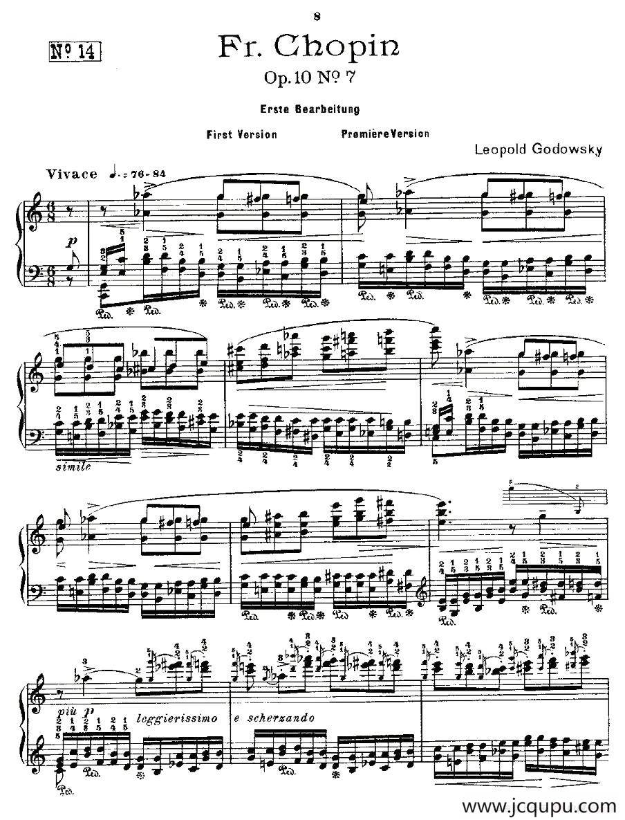 肖邦《练习曲》Fr.Chopin Op.10 No7-1简谱