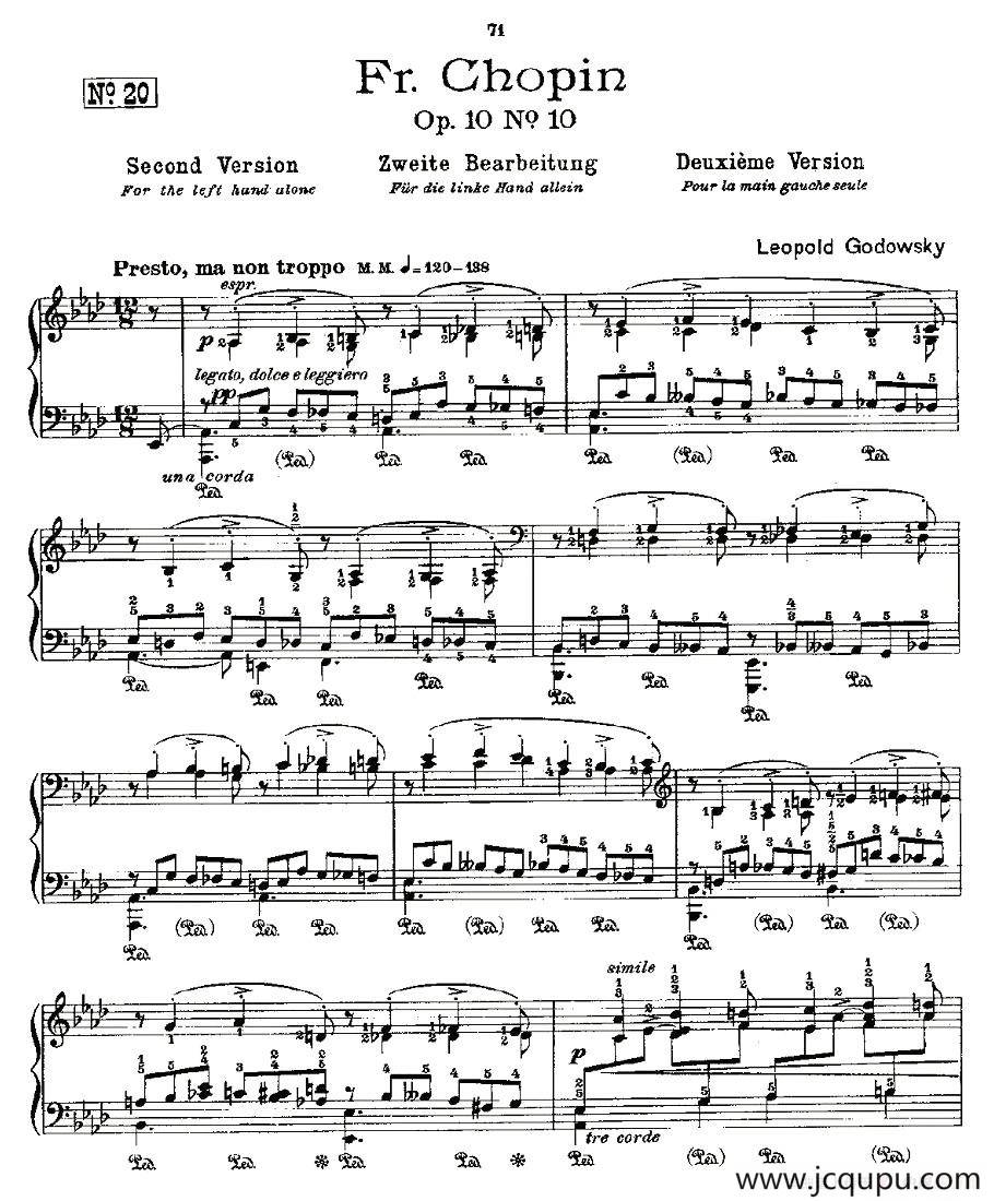 肖邦《练习曲》Fr.Chopin Op.10 No10-2简谱