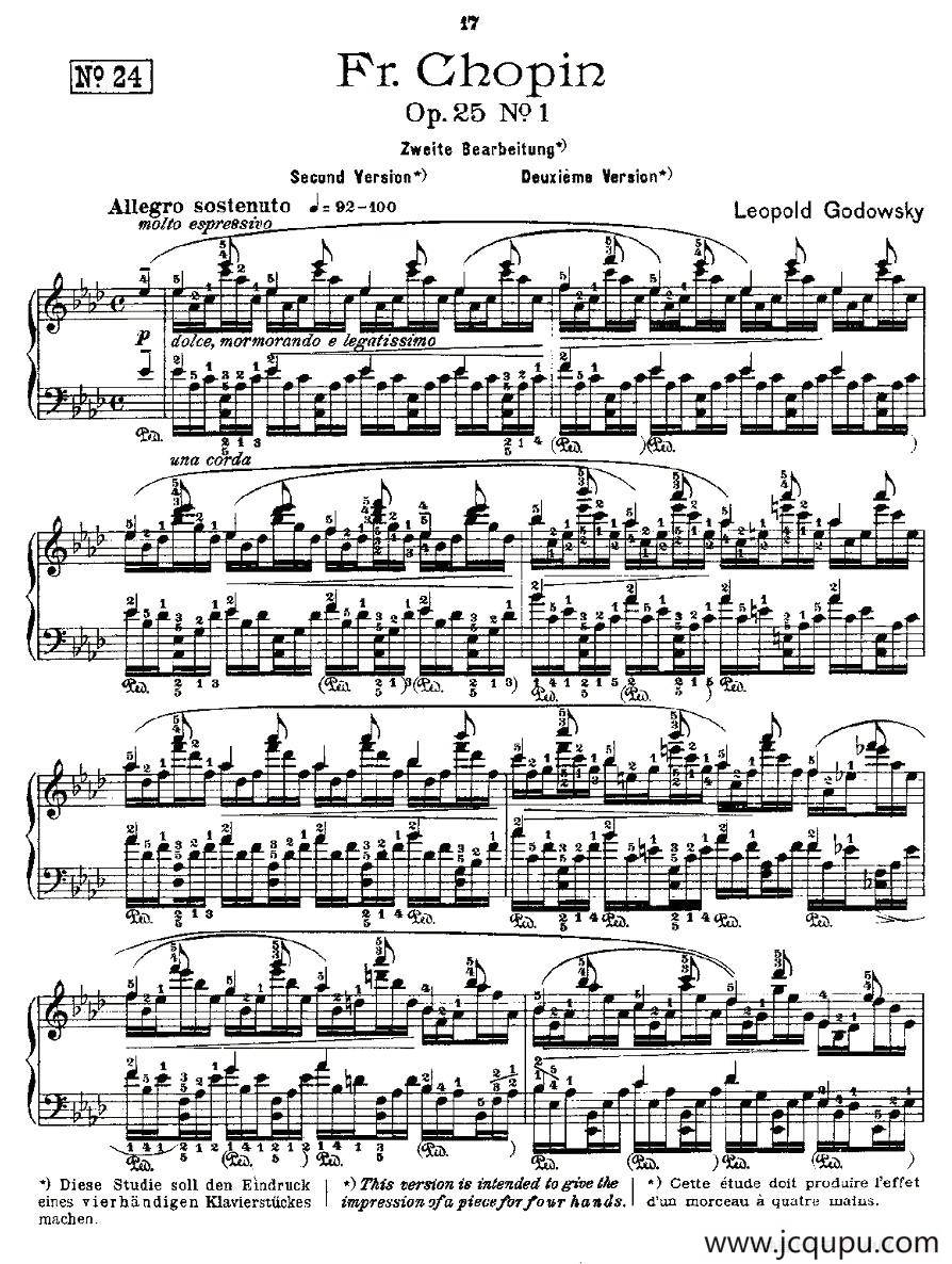 肖邦《练习曲》Fr.Chopin Op.25 No1-2简谱