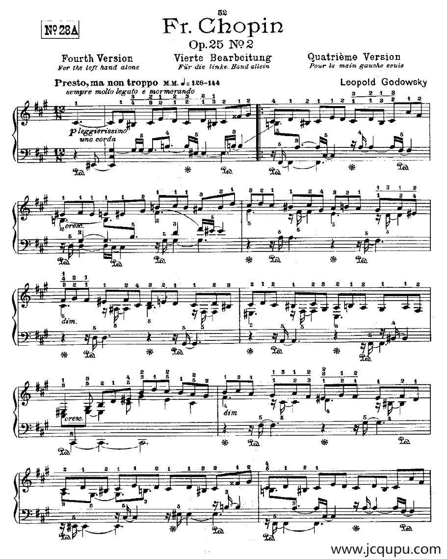 肖邦《练习曲》Fr.Chopin Op.25 No2-4简谱