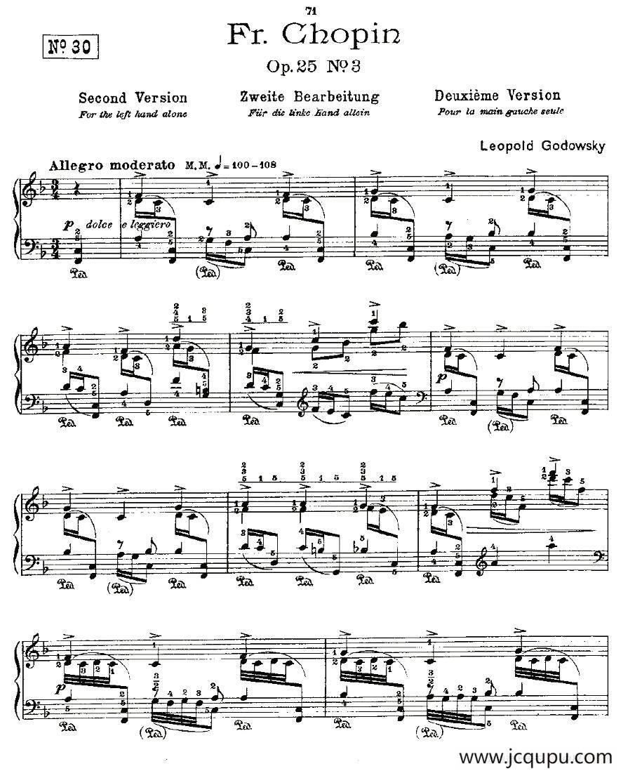 肖邦《练习曲》Fr.Chopin Op.25 No3-2简谱