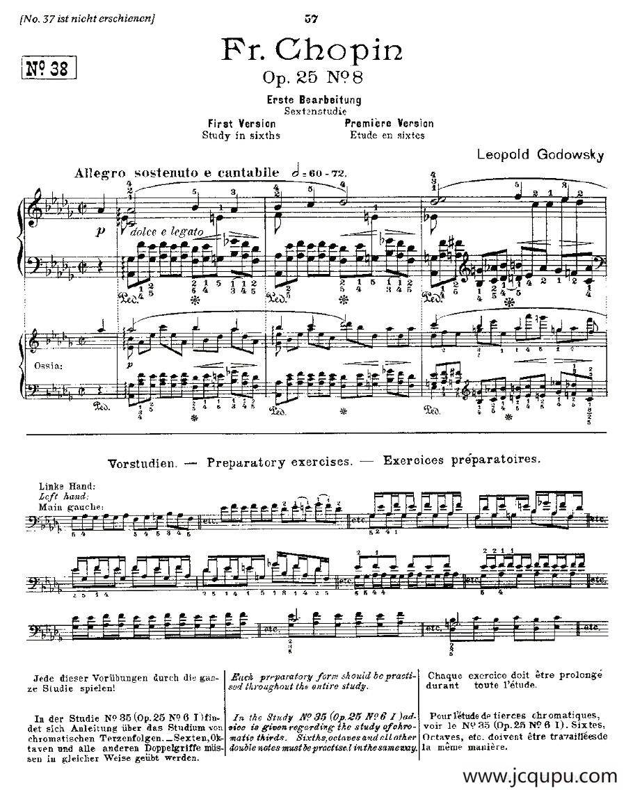 肖邦《练习曲》Fr.Chopin Op.25 No8简谱