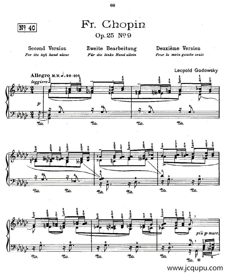 肖邦《练习曲》Fr.Chopin Op.25 No9-2简谱