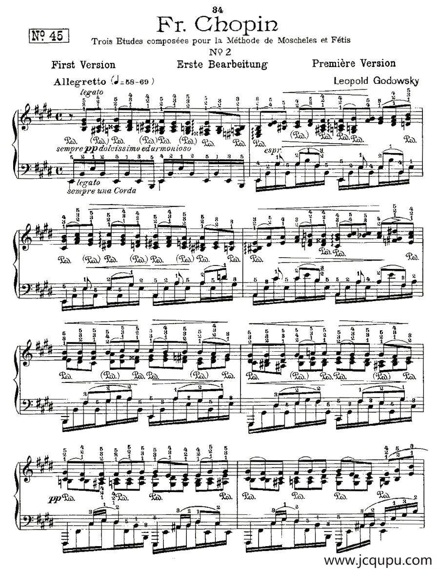 肖邦《练习曲》Fr.Chopin No 2-1简谱