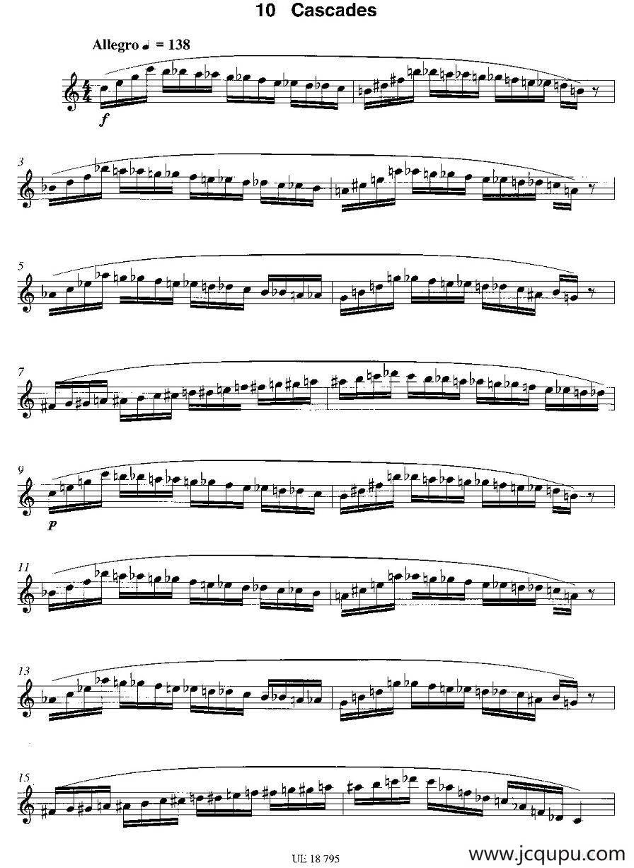 Cascades（12首现代风格练习曲之10）简谱