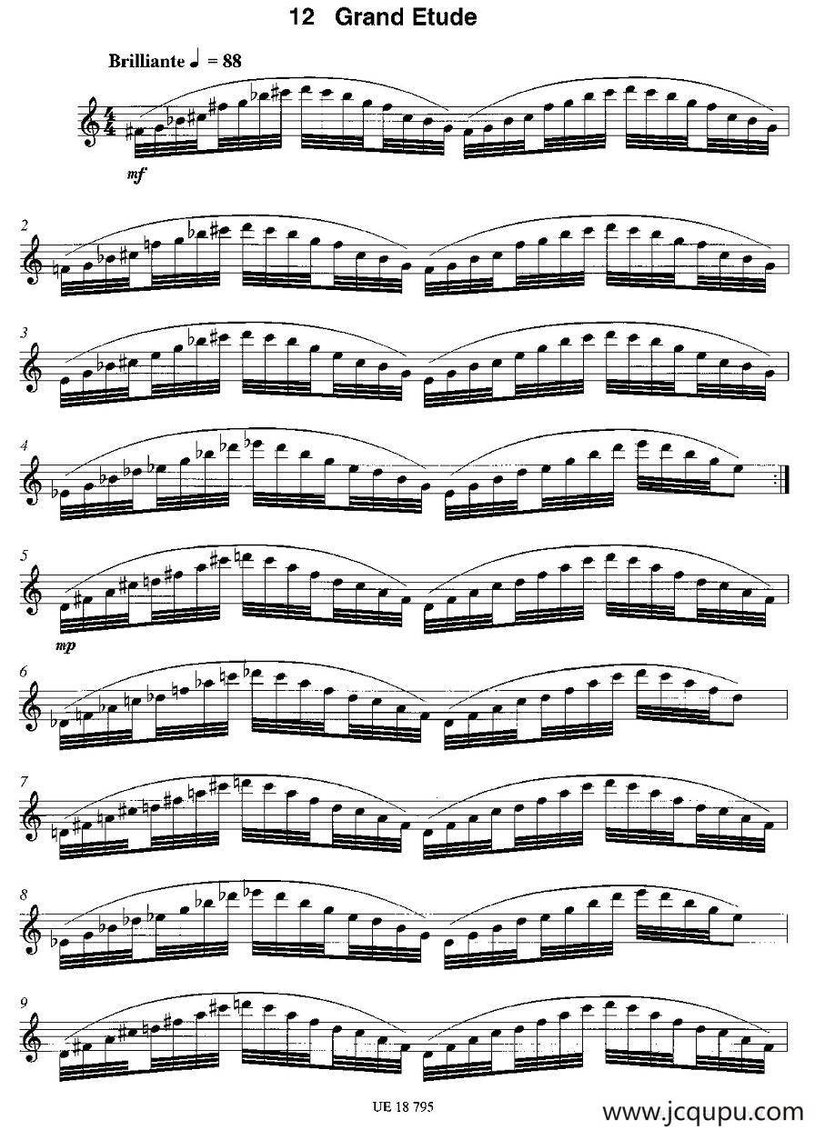 Grand Etude（12首现代风格练习曲之12）简谱