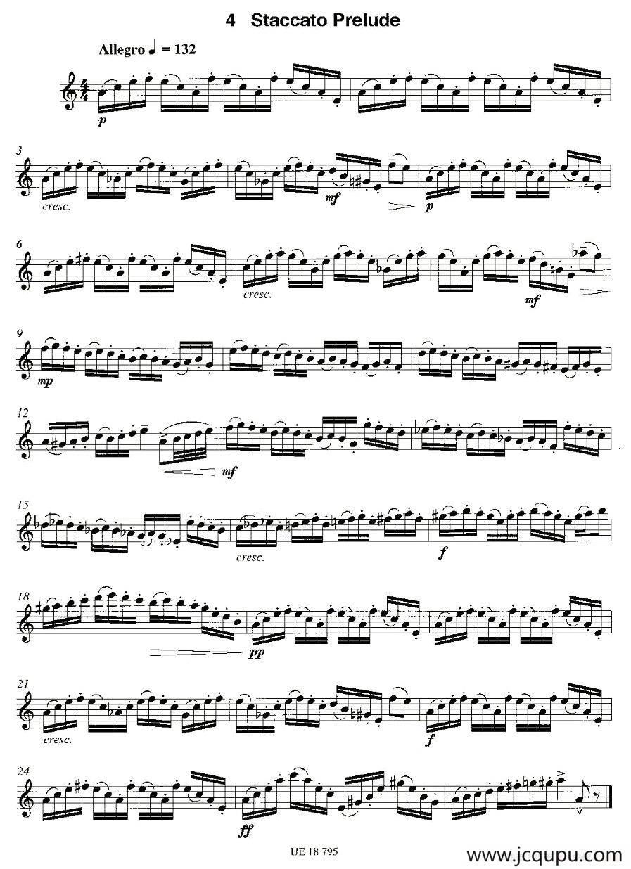 Staccato Prelude（12首现代风格练习曲之4）简谱