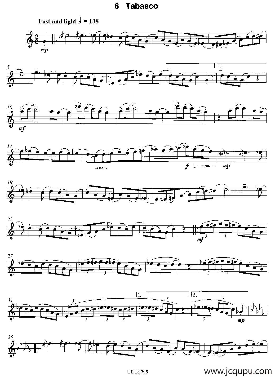 Tabasco（12首现代风格练习曲之6）简谱