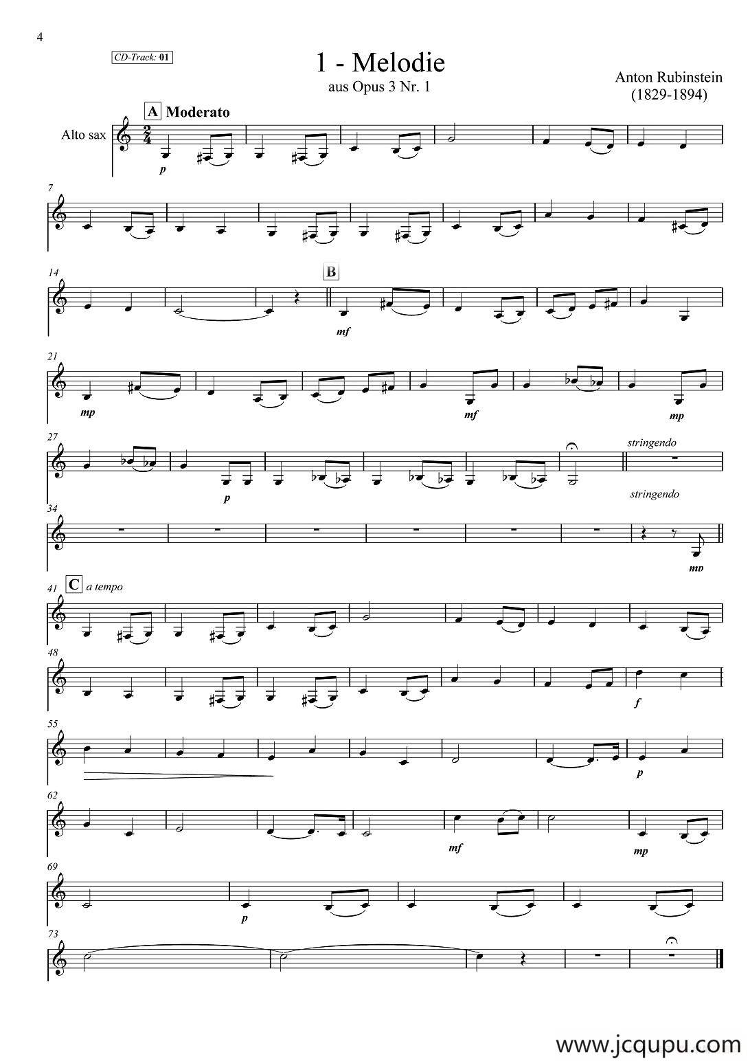 古典SAX12首（中音萨克斯分谱）简谱