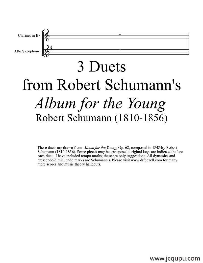 Robert Schumann-中音萨克斯练习曲简谱