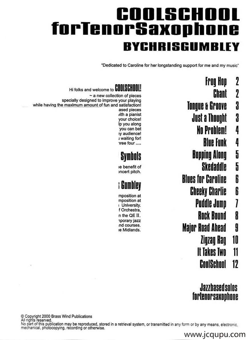 coolschool - 16首爵士练习曲简谱