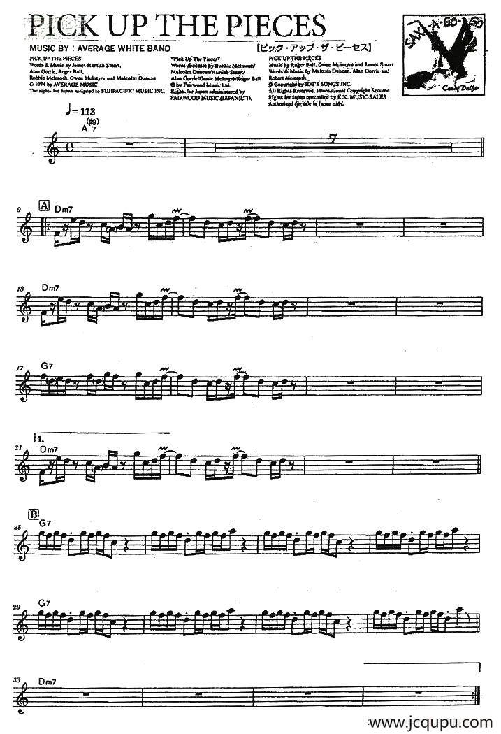 pick up the pieces简谱