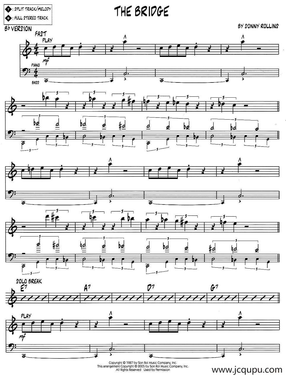 THE BRIDGE（jazz系列萨克斯谱）简谱