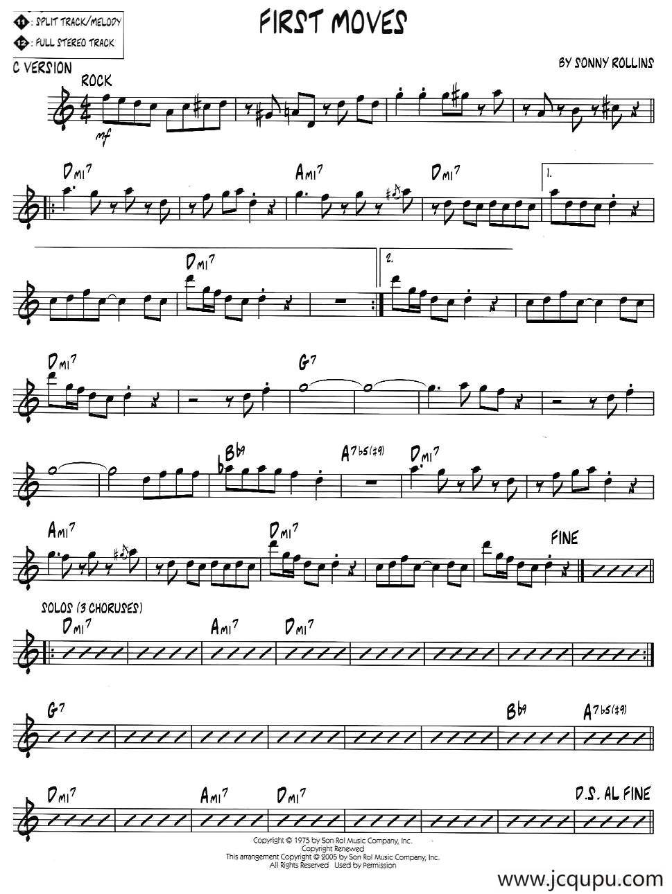 FIRST MOVES（jazz系列萨克斯谱）简谱