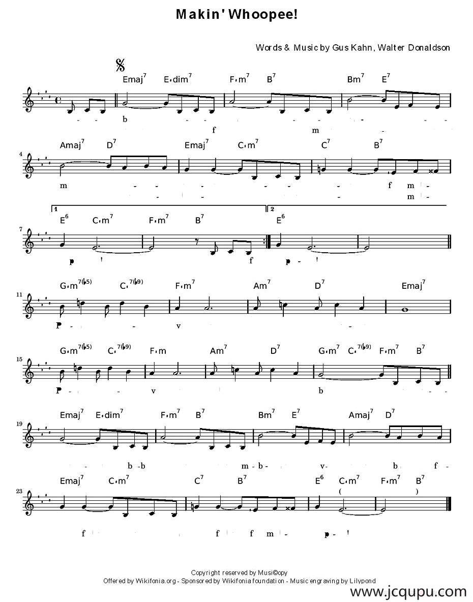 Makin' Whoopee（爵士乐谱）简谱