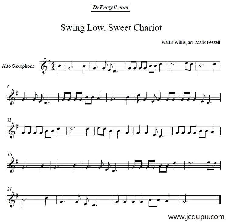 Swing Low, Sweet Chariot（甜蜜马车）简谱