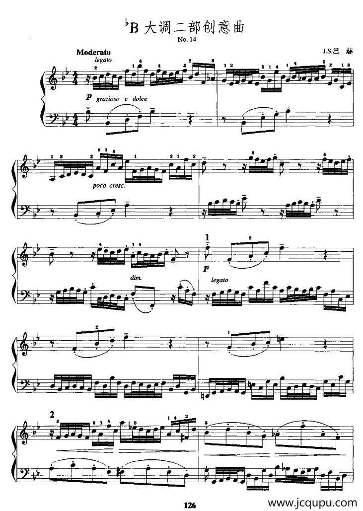 降B调二部创意曲 No.14简谱