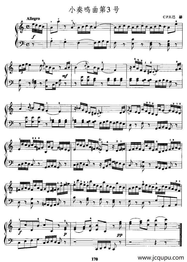 小奏鸣曲第3号简谱
