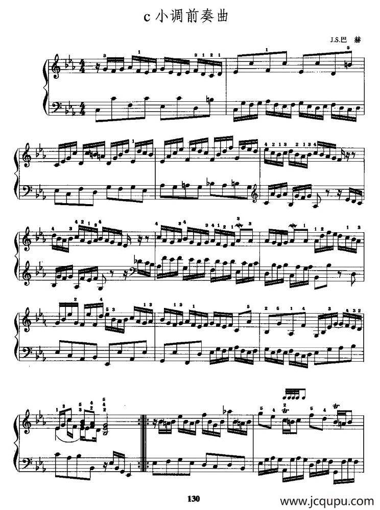 c小调前奏曲简谱
