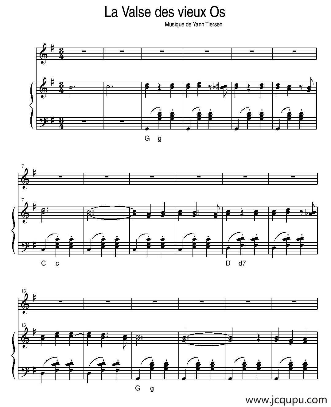 la valse des viesux os（永恒华尔兹）简谱