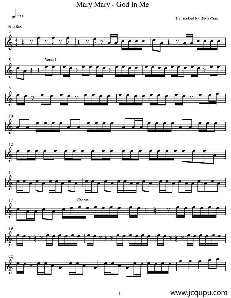 mary mary - god in me简谱