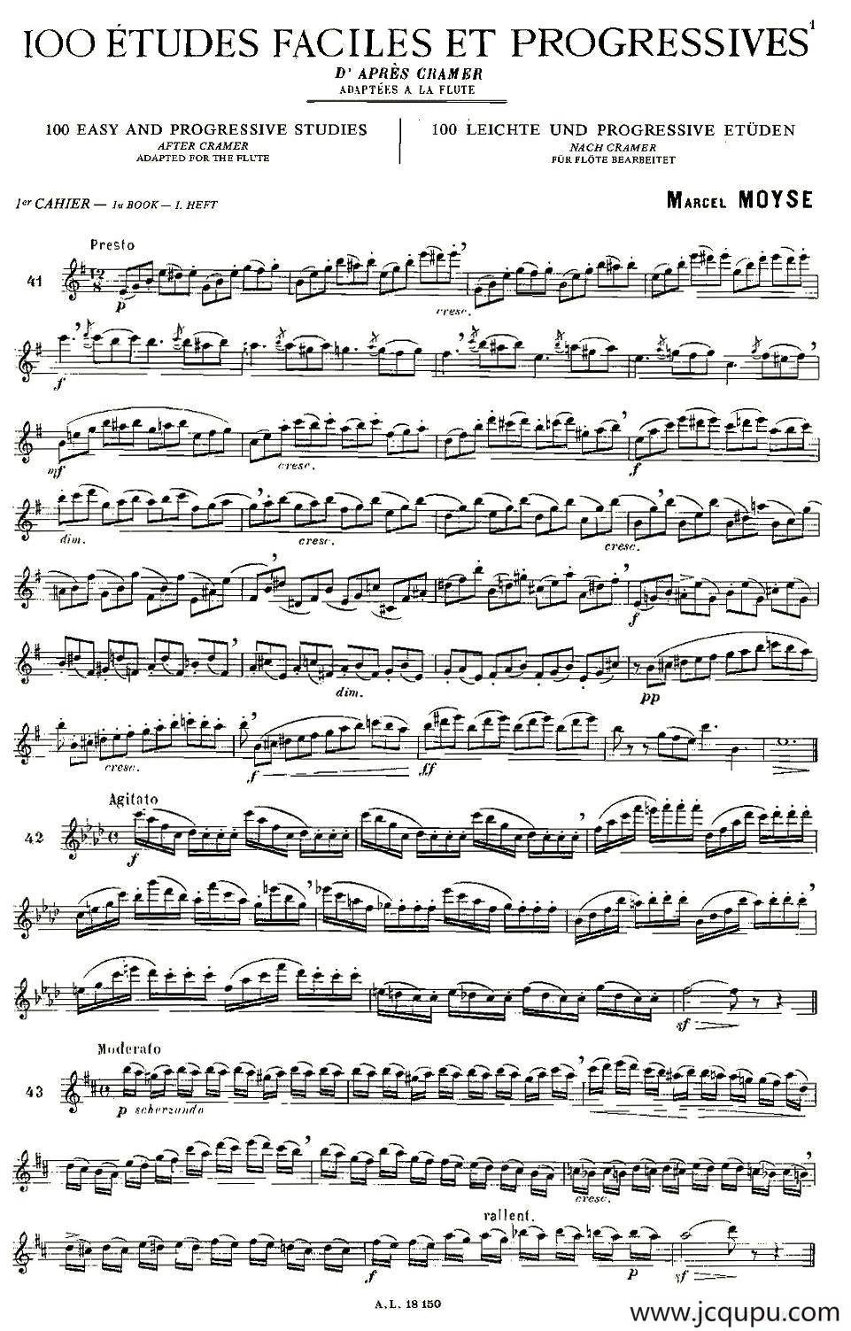 moyse - 100首练习曲之41—49简谱