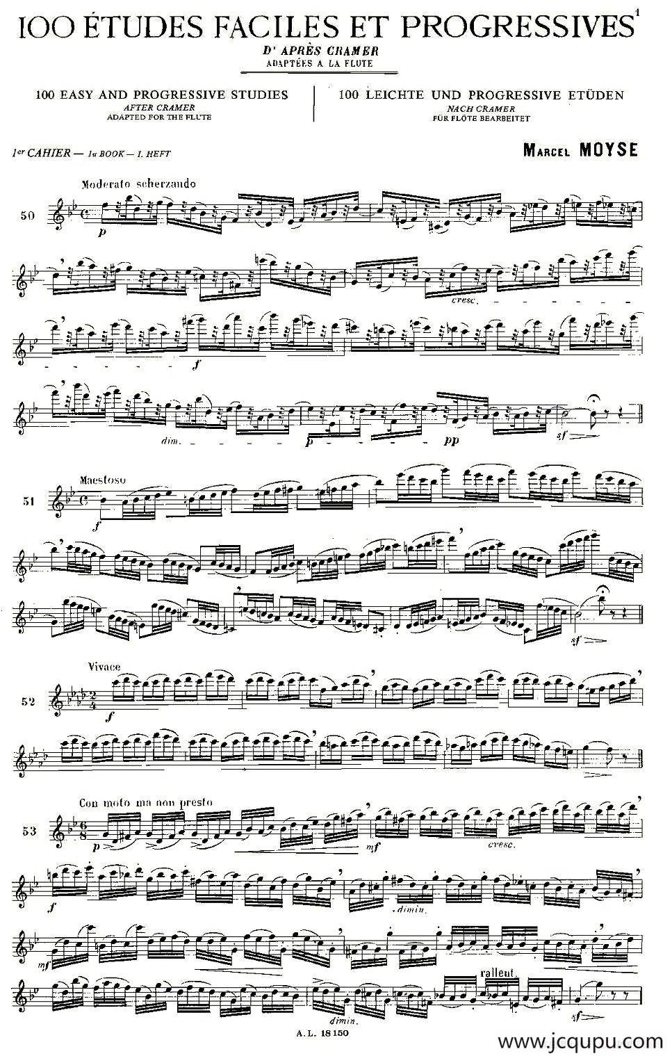 moyse - 100首练习曲之50—66简谱