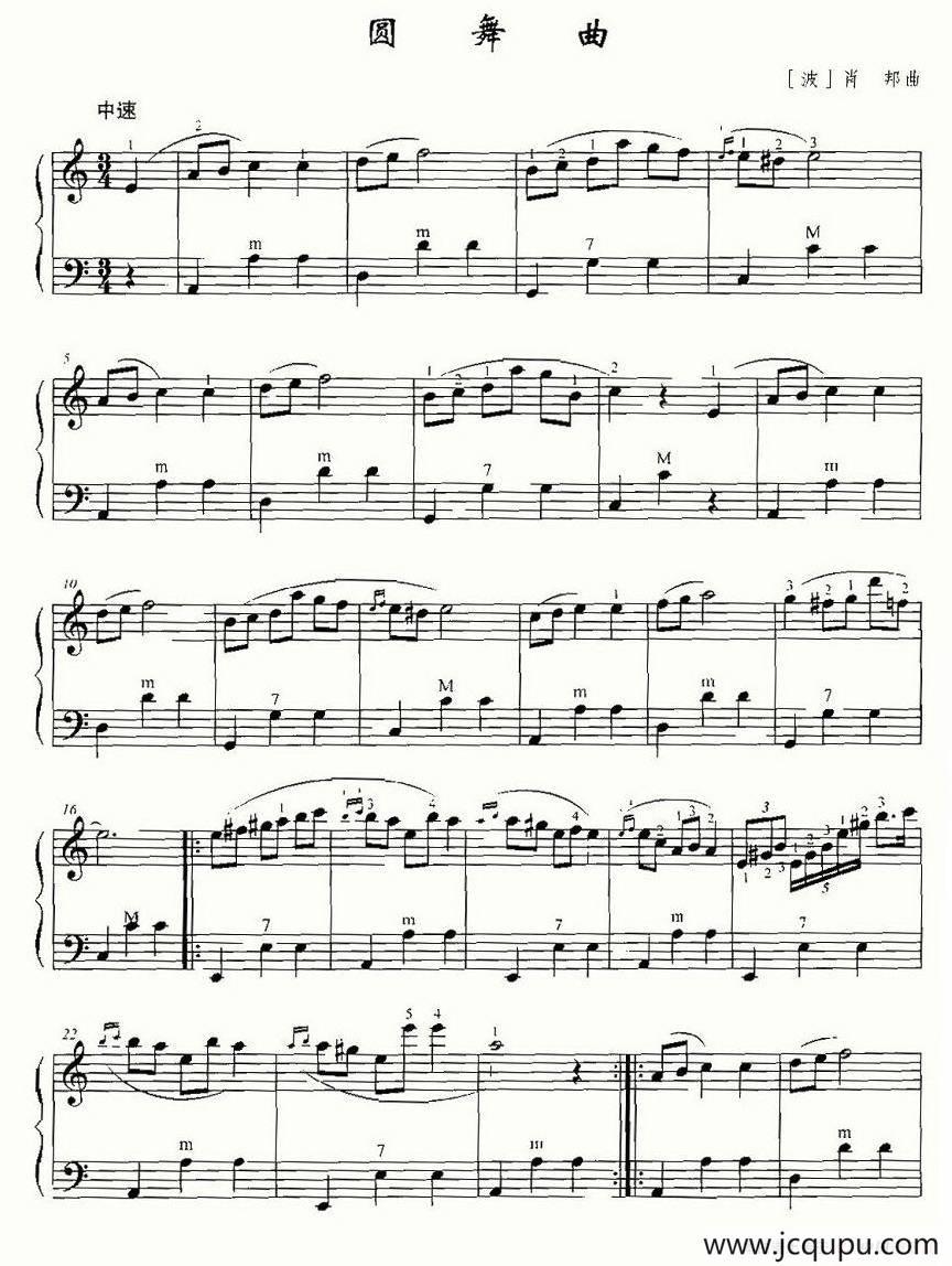 圆舞曲（肖邦作曲版）简谱