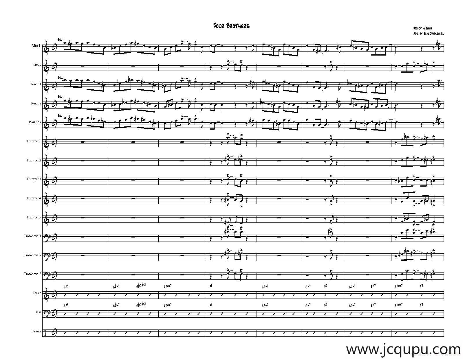 Four Brothers Big Band score（大爵士乐队总谱）简谱