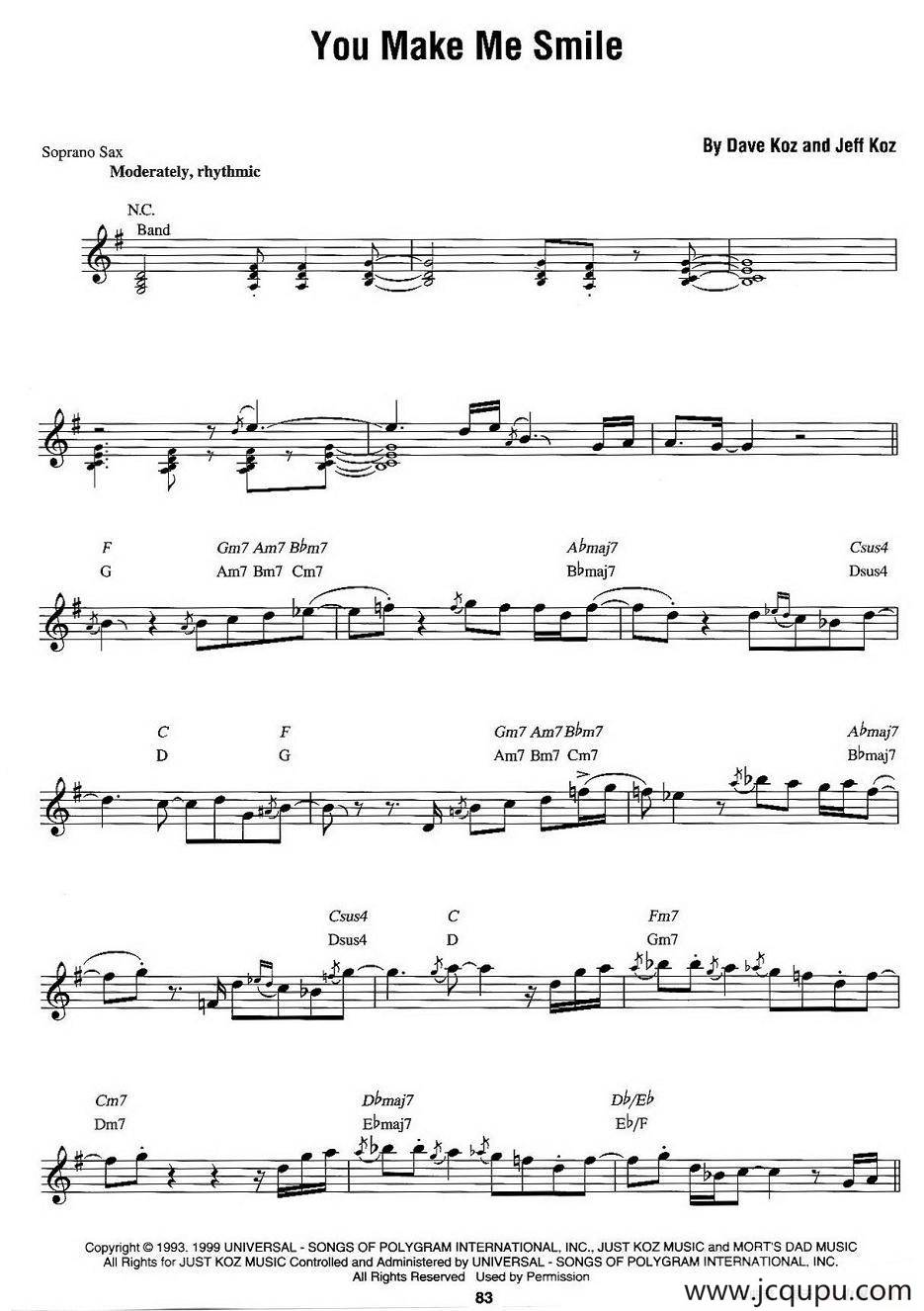 You Make Me Smile简谱