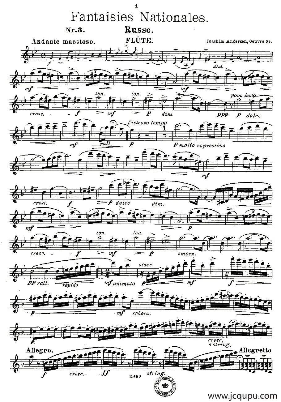 Fantaisies nationales. Op. 59, 3. 简谱
