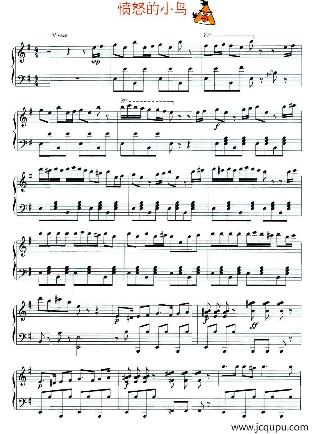 愤怒的小鸟（同名游戏背景音乐）简谱