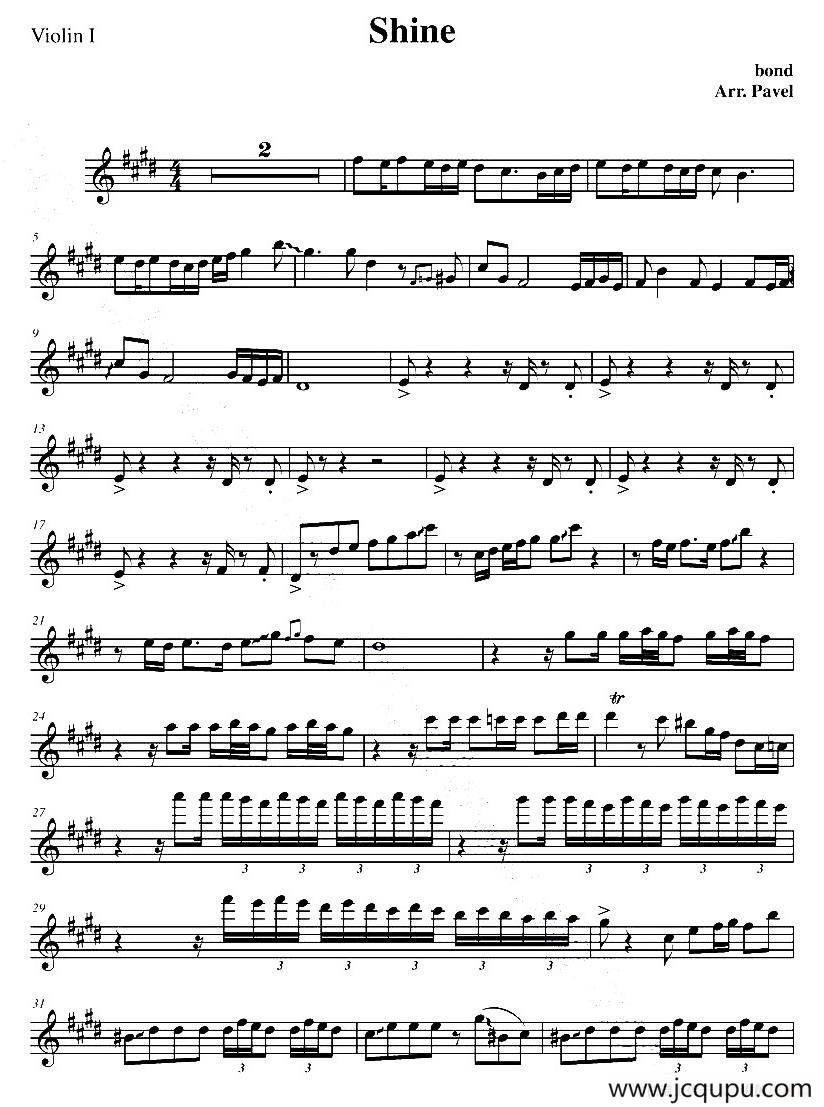 古典辣妹Bond - Shine（第一小提琴）简谱