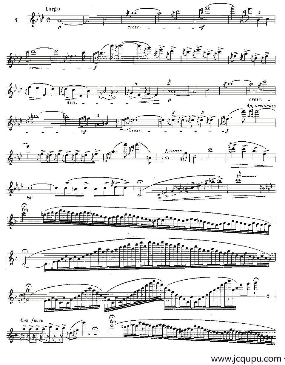 基于维尼亚夫斯基练习曲的10首长笛练习曲之4（Moyse - 10 Studies After Wieniawski）简谱