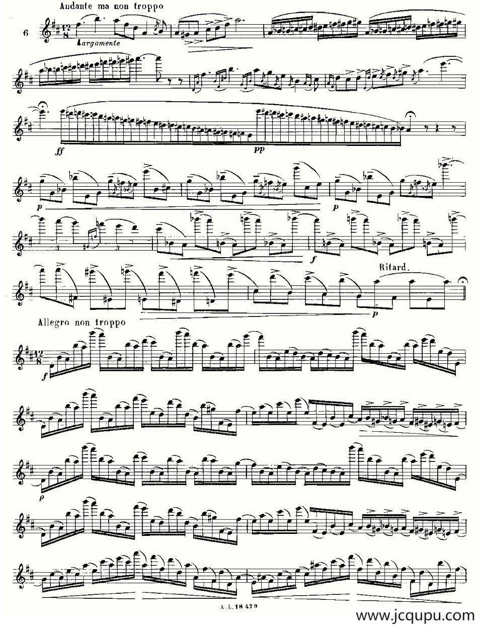 基于维尼亚夫斯基练习曲的10首长笛练习曲之6（Moyse - 10 Studies After Wieniawski）简谱